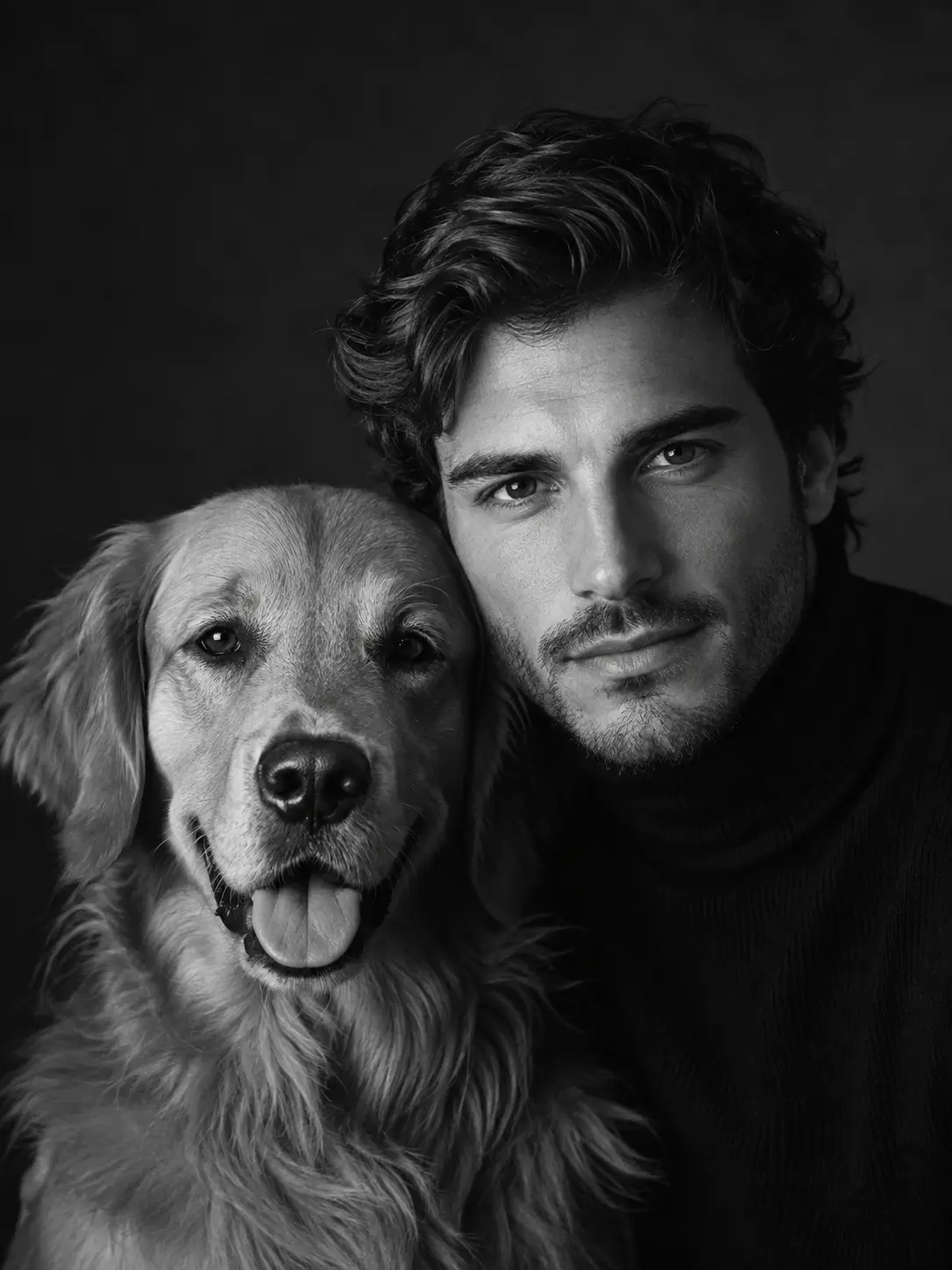 Retrato en blanco y negro de estudio