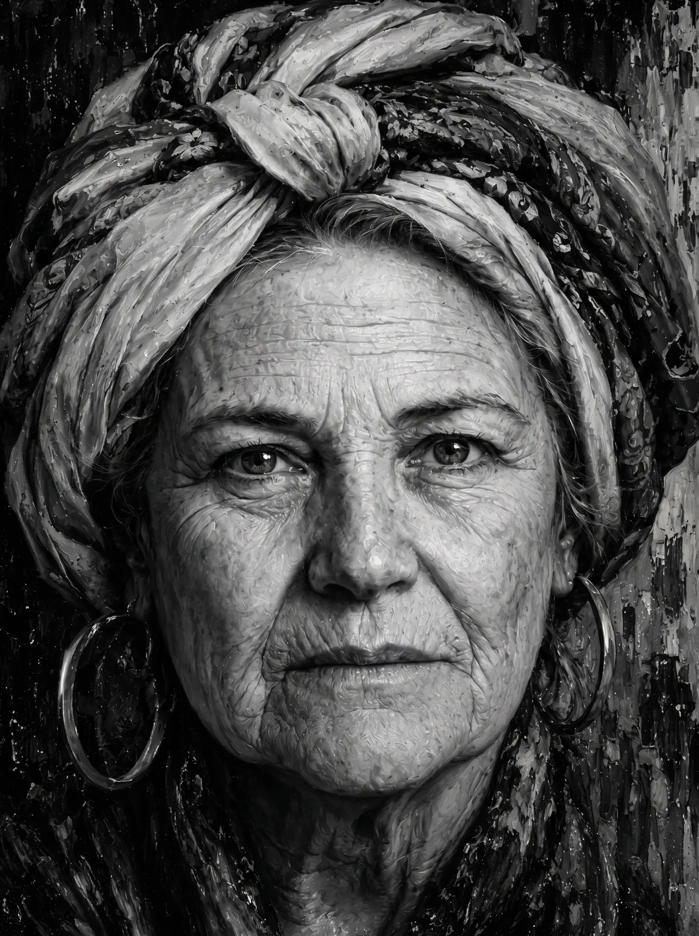 Retrato en blanco y negro de estudio
