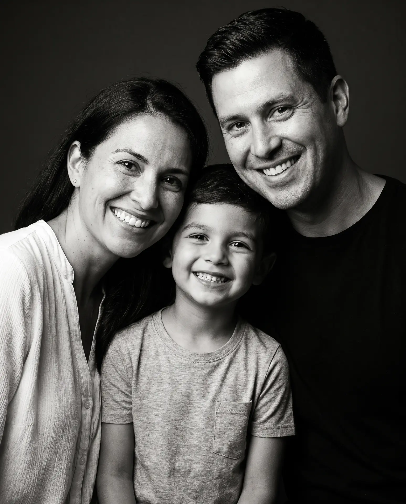 Retrato en blanco y negro de estudio